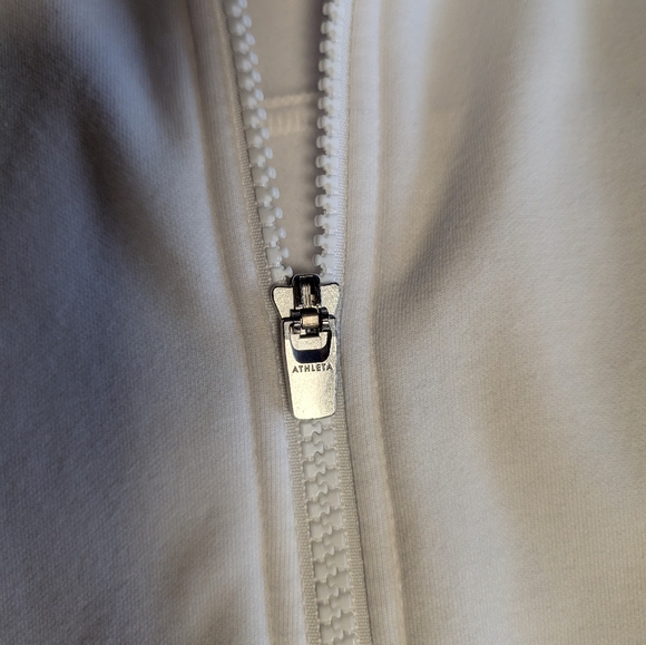 Athleta Triumph Hoodie Jacket - White- Size L - Picture 4 of 11